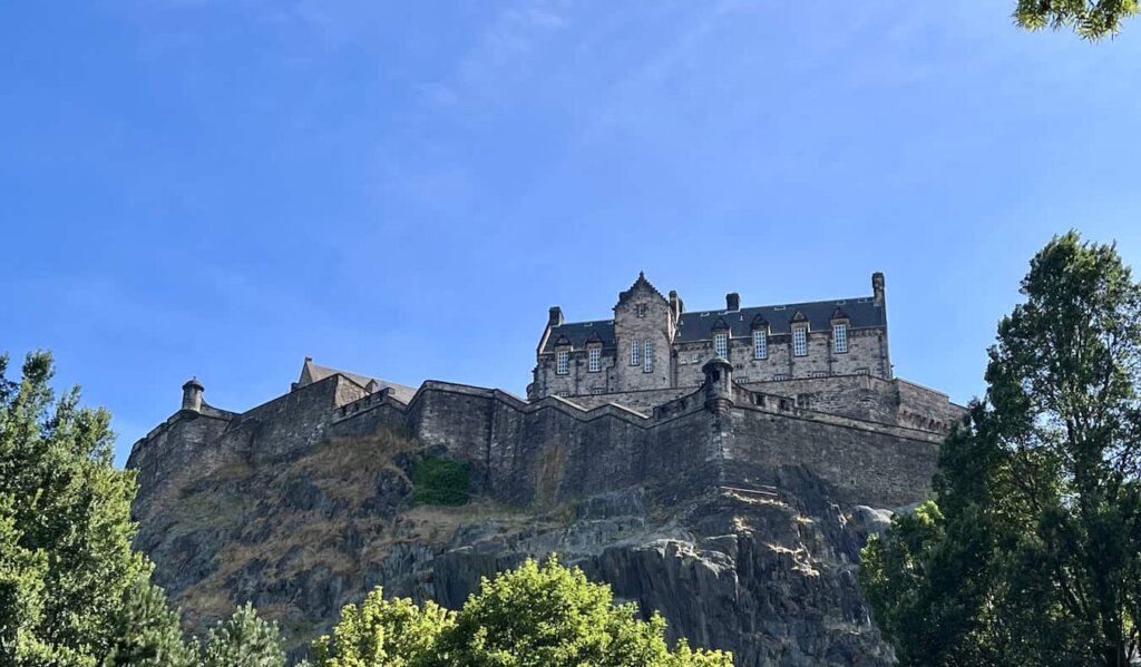 The famous Edinburgh Castle overlooking the Old Town of Edinburgh, Scotland